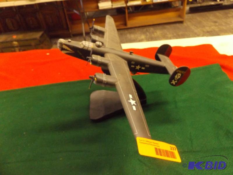 lot 237 image: WWII Model Airplane, made of wood...