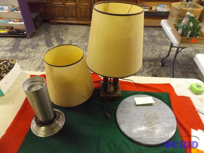 lot 75 image: Marble Cutting board, and Lamp...