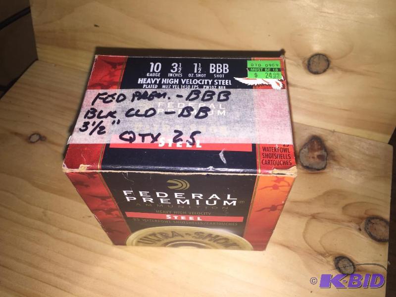 1 box of 25, 10 GA Federal Premium, 3.5 inch ...