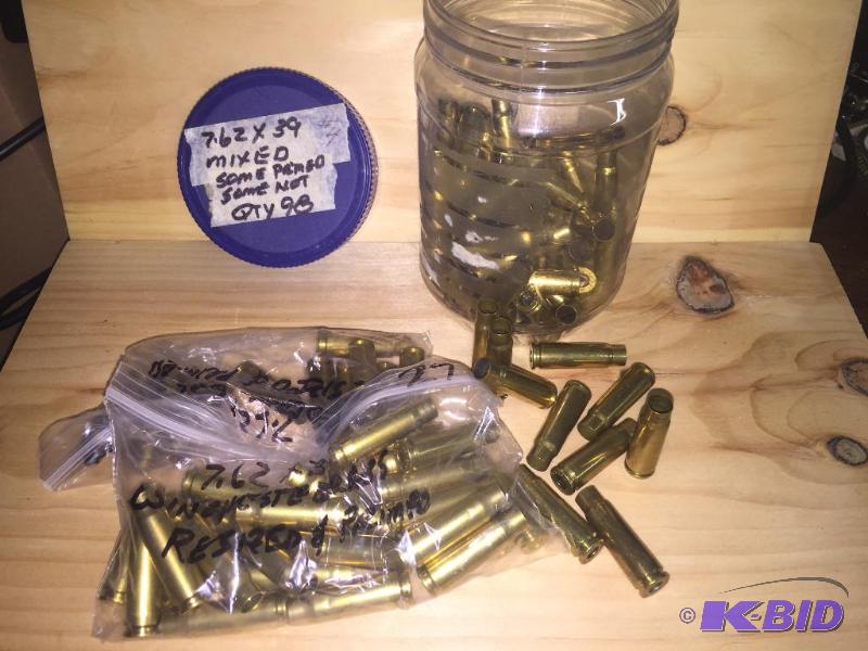 98 pcs of 7.62x39 mixed brass only...