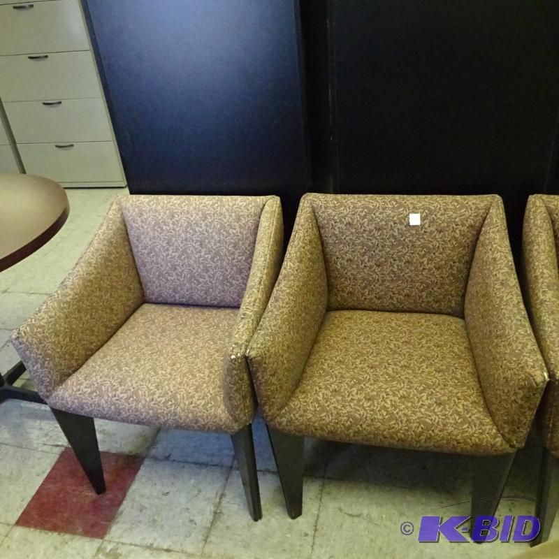 2 Matching Cushioned Wood Framed Side Chairs...