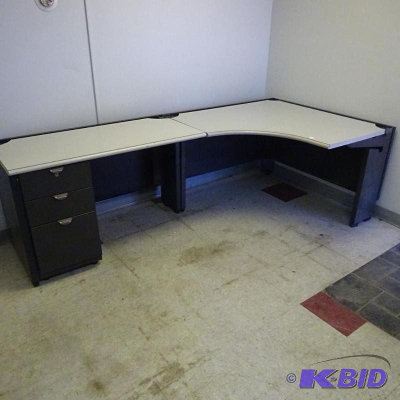 2 Piece Office Desk Metal Frame. Laminate top...