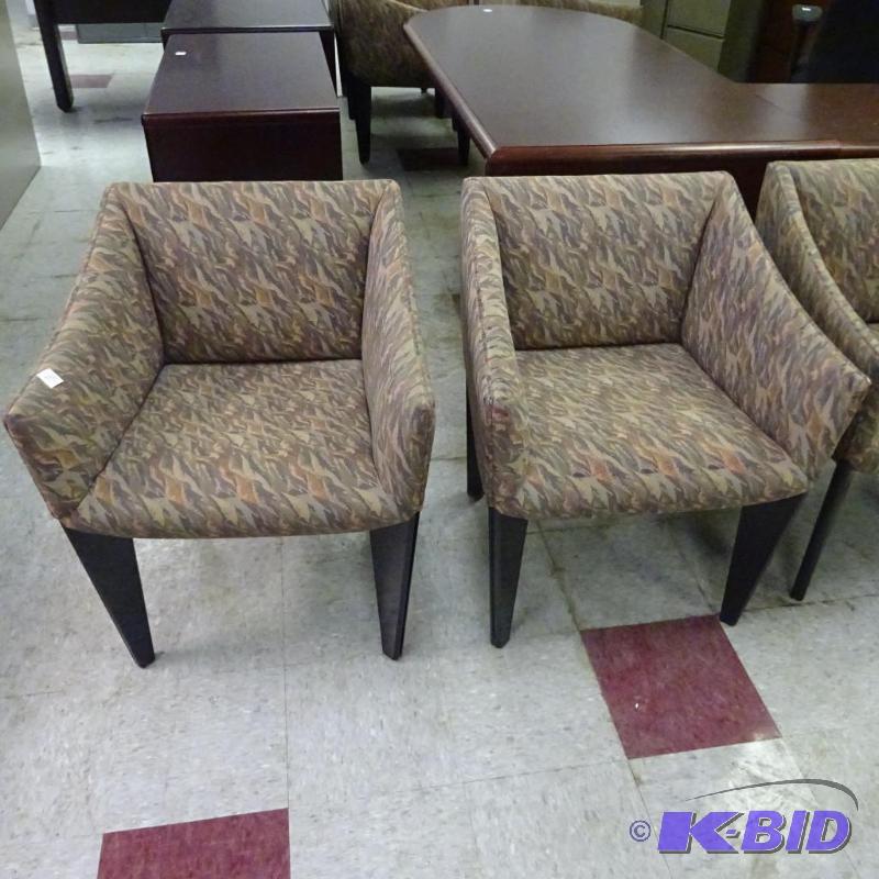 2 Matching Cushioned Wood Framed Side Chairs...