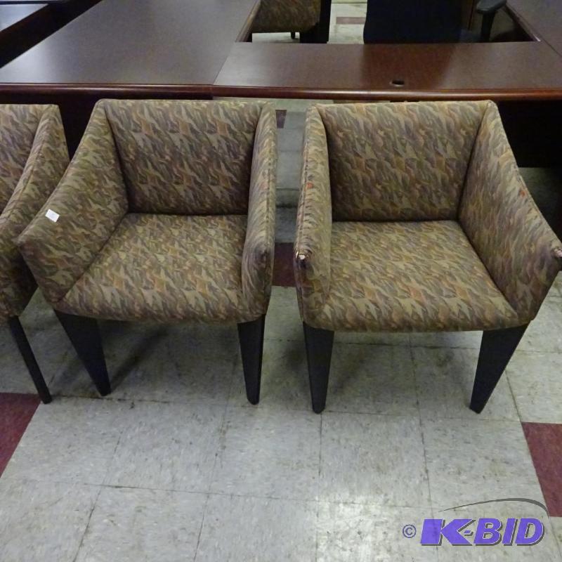 2 Matching Cushioned Wood Framed Side Chairs...
