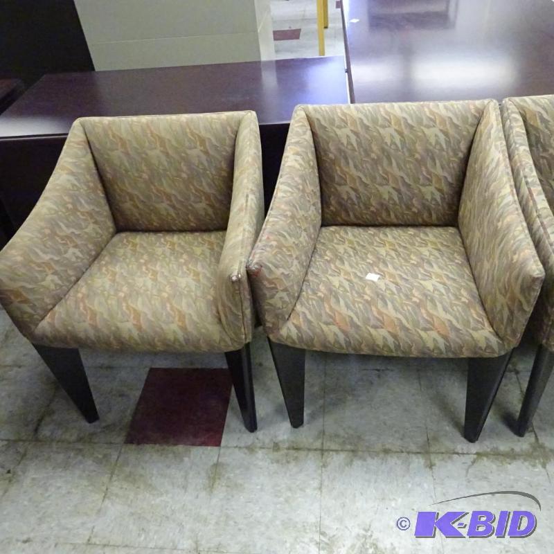 2 Matching Cushioned Wood Framed Side Chairs...