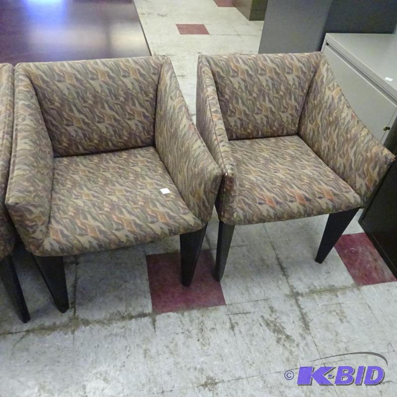 2 Matching Cushioned Wood Framed Side Chairs...