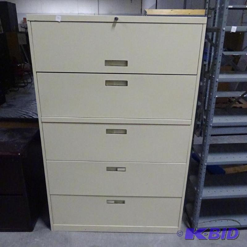 42&quot Metal 5 Drawer Lateral File...
