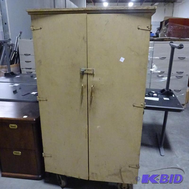 Wood Cabinet on Wheels 38 X 27 X 69...