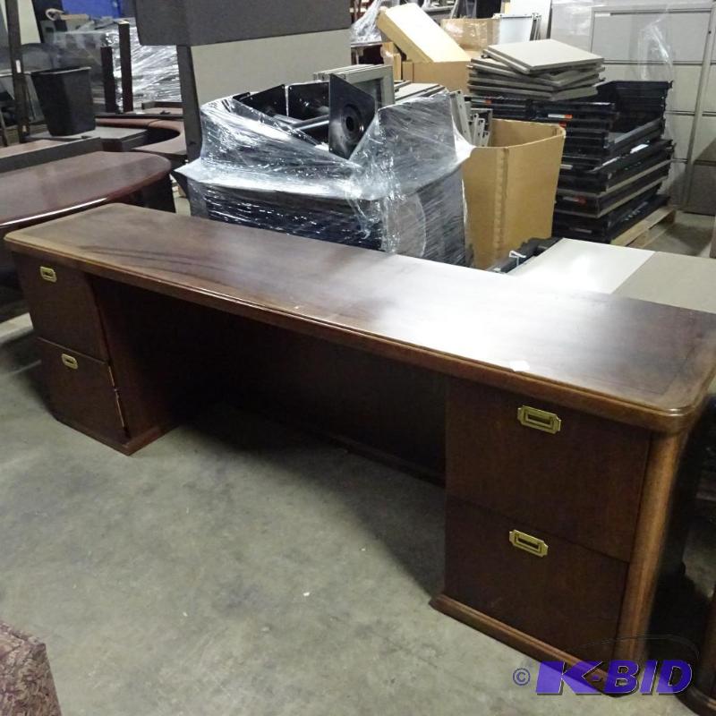 Wood DeskCredenza 4 File Drawers 88 X 20 X 3...