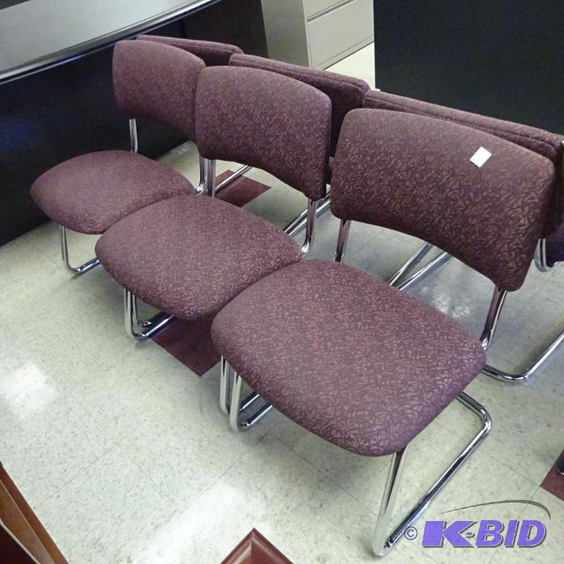 3 Matching Metal Framed Side Chairs...