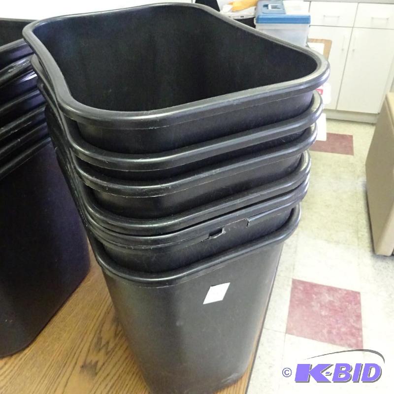 7 Plastic Office Garbage Cans...