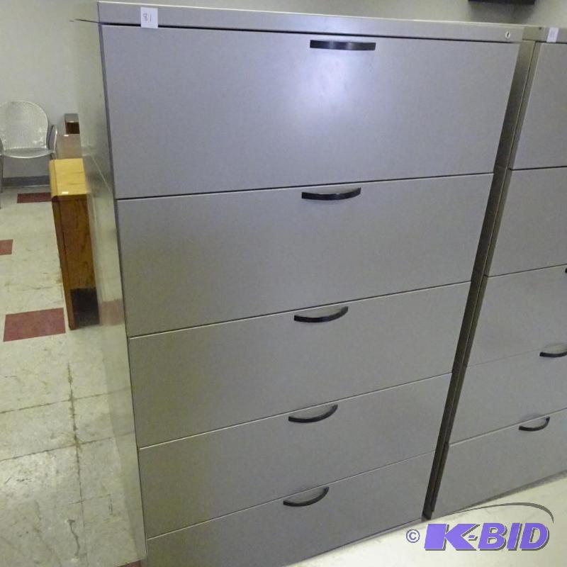 36&quot Metal 5 Drawer Lateral File...