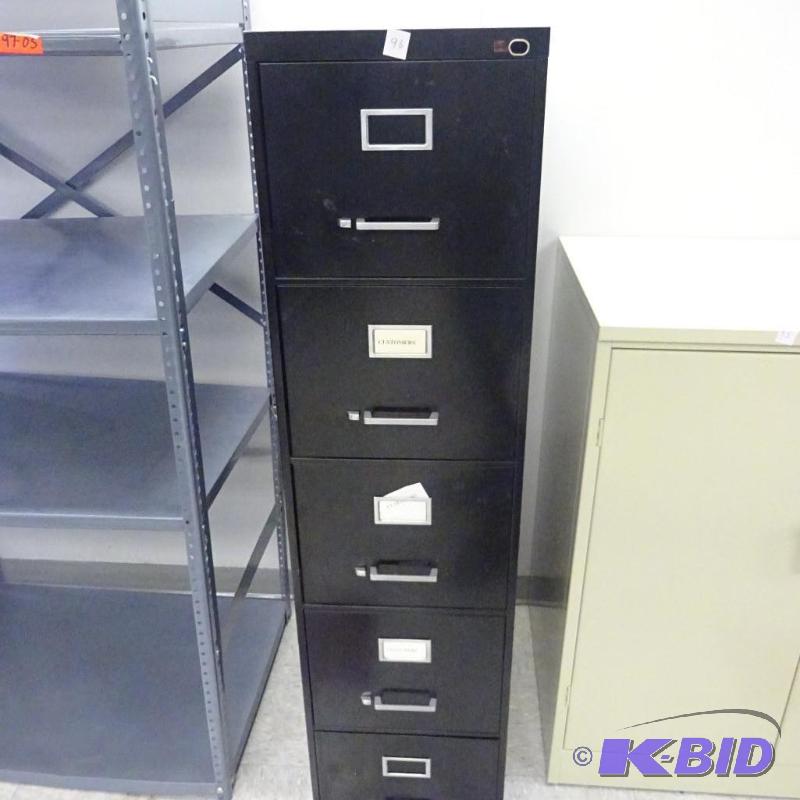 15&quot Metal 5 Drawer File Cabinet...