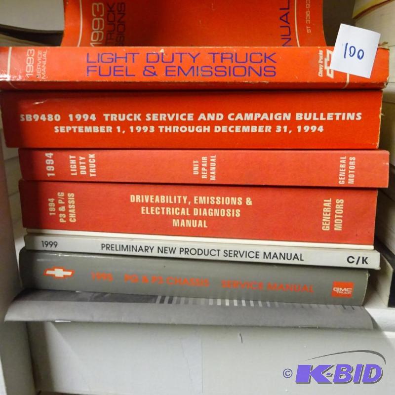 lot 100 image: 1994 Misc GM Repair Manuals...