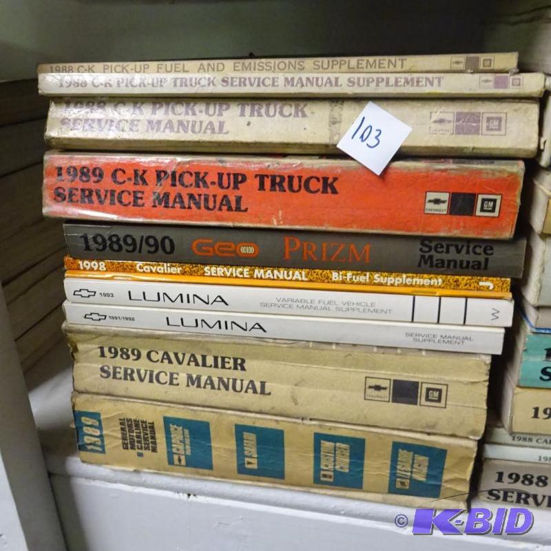 lot 103 image: Vintage GM Repair Manuals...