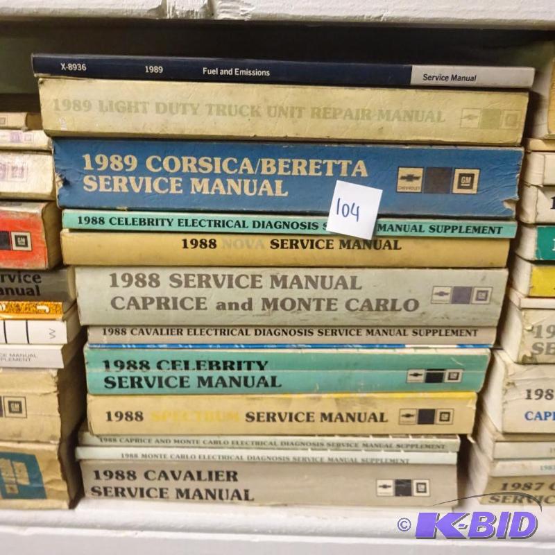 lot 104 image: Vintage GM Repair Manuals...
