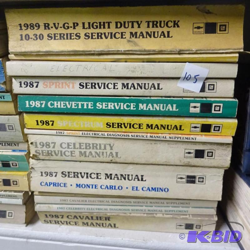 lot 105 image: Vintage GM Repair Manuals...