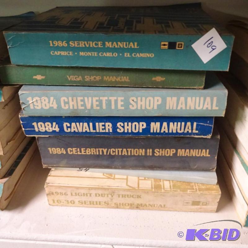 lot 109 image: Vintage GM Repair Manuals...