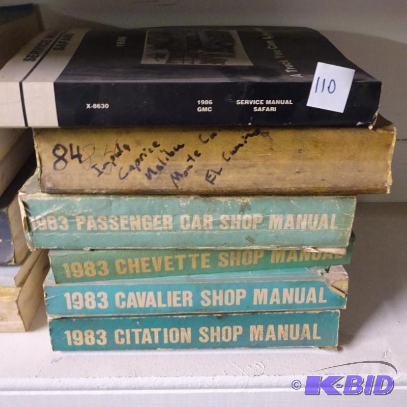 lot 110 image: Vintage GM Repair Manuals...
