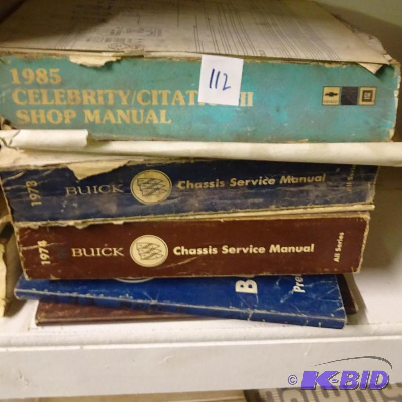lot 112 image: Vintage GM Repair Manuals...