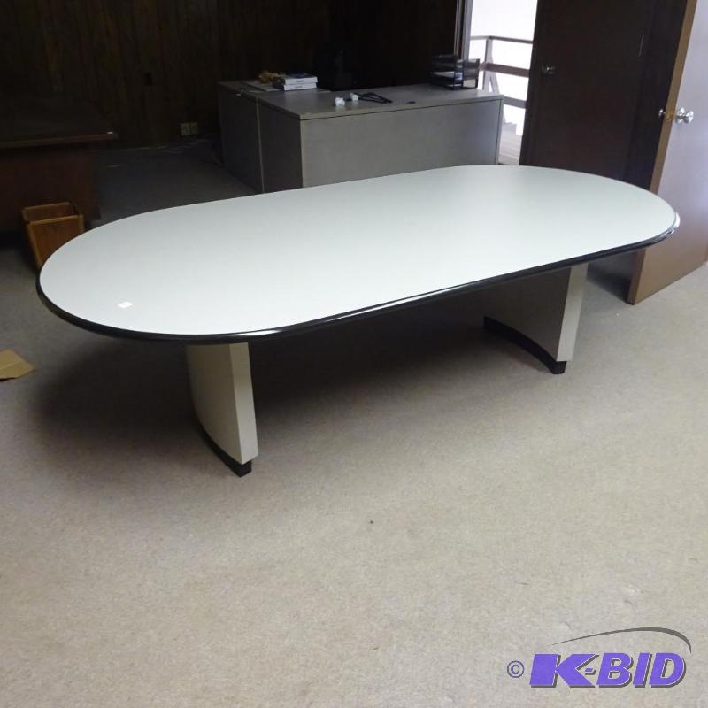 lot 134 image: Oval Office Table Laminate 96 X 48 X 29...