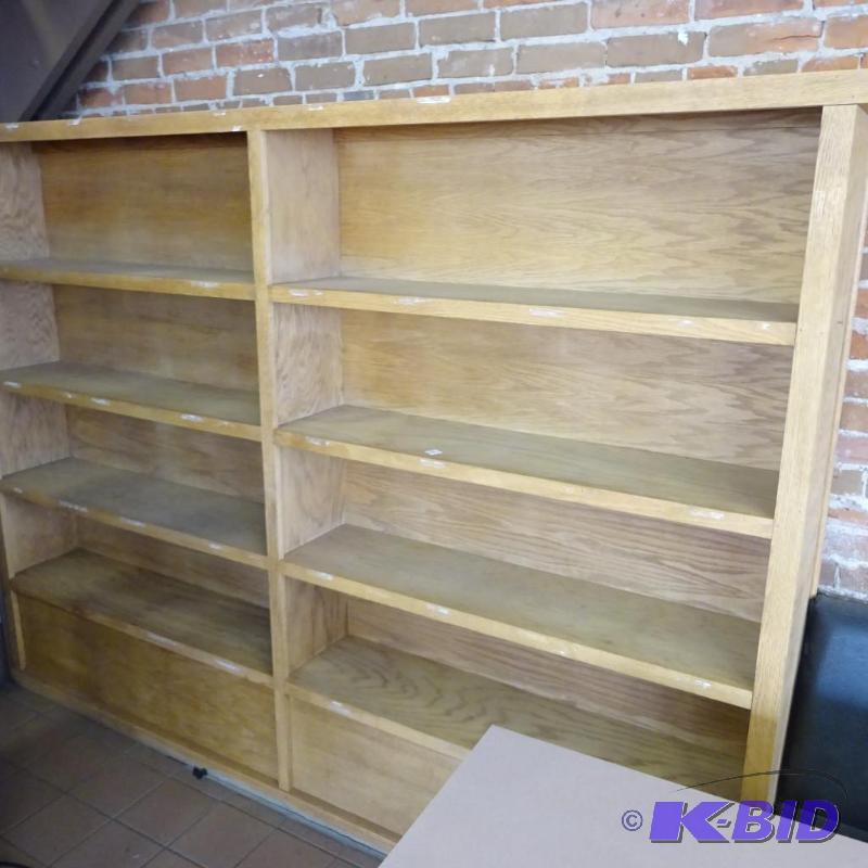 lot 150 image: Wood Book Shelf Screwed to Wall Bring Tools. ...