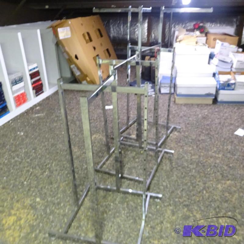 lot 16 image: Metal Display Racks Retail Clothing Racks. O...