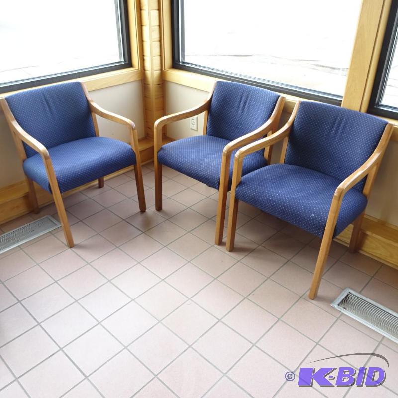 lot 167 image: 3 Matching Wood Framed Side Chairs...