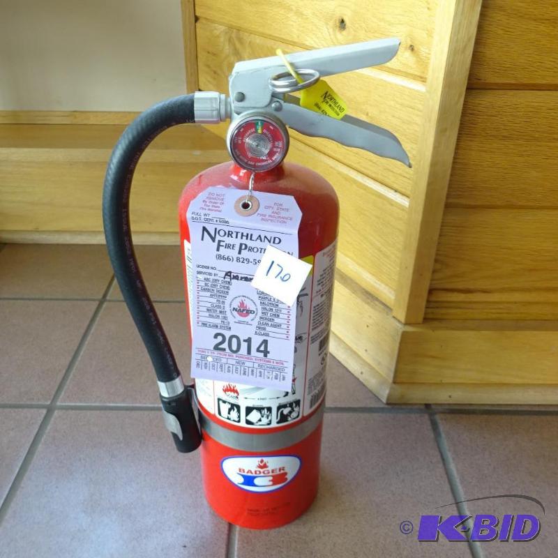 lot 170 image: Badger Fire Extinguisher 5 lb. Fully Charged...