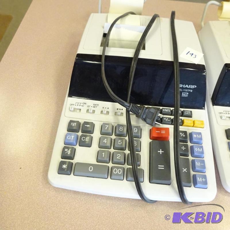 lot 193 image: Sharp EL-1197PIII 12 Digit Calculator...