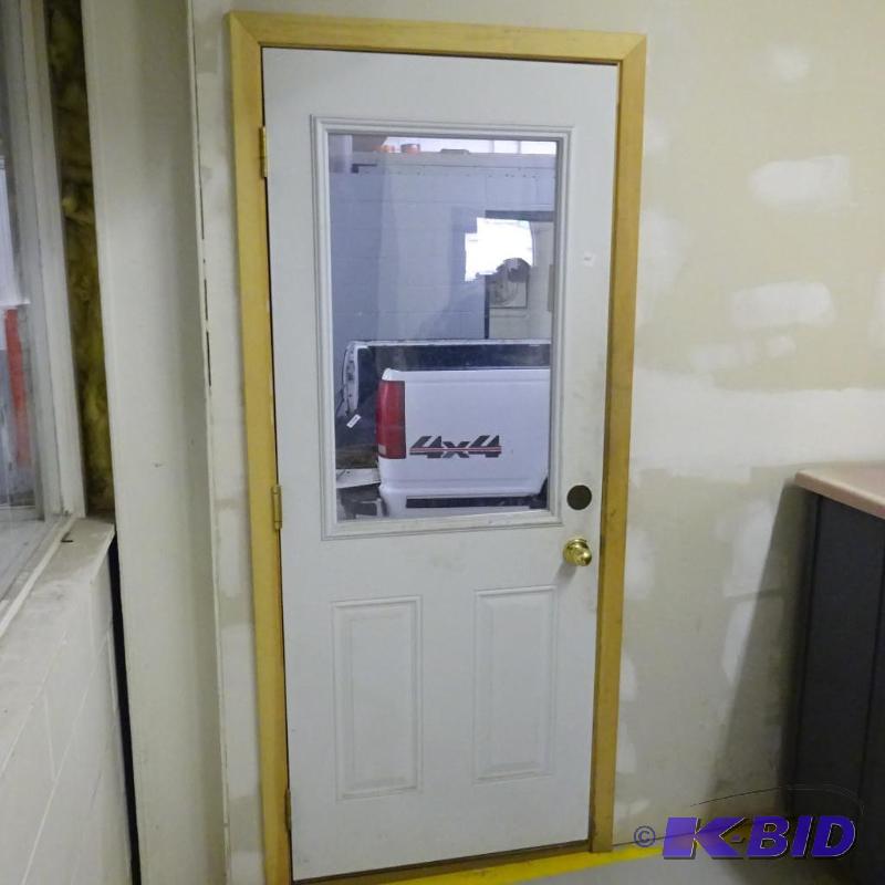 lot 205 image: Steel Door With Window 32" Wide 79"...