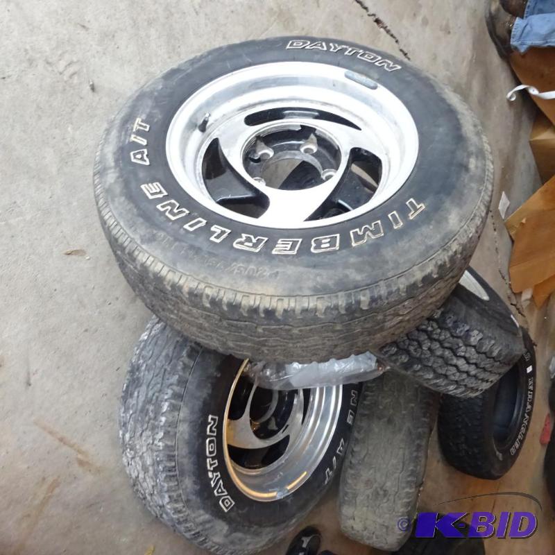 lot 226 image: Set of 4 Rims Aluminum with Tires. 5 Lug 4&qu...
