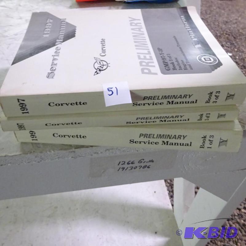 lot 51 image: Complete Set of Corvette 1997 Repair Manual...