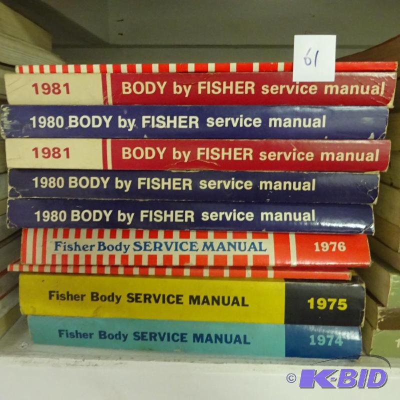 lot 61 image: Vintage Misc Fisher Body Service Manuals...