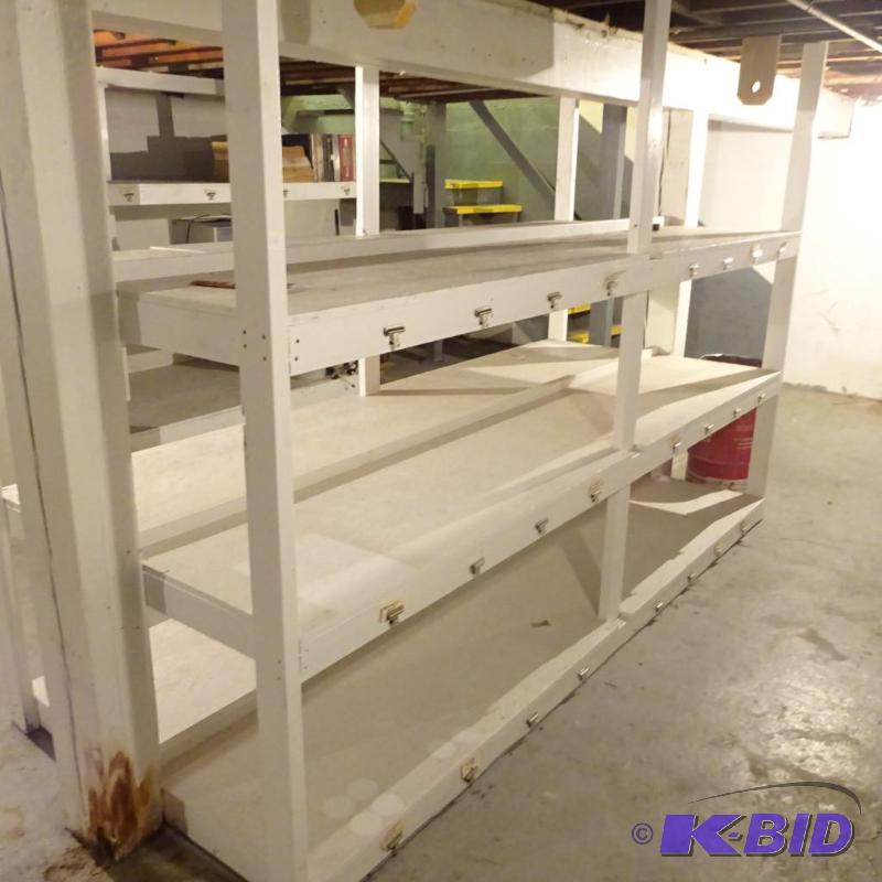 lot 101 image: Wood Shelving Screwed Together Bring Tools Bu...