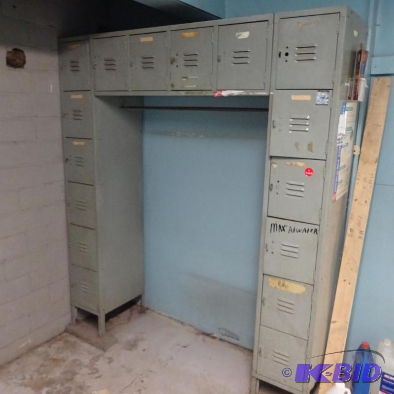 lot 57 image: Metal Locker 16 Doors 80 X 70 X 19...