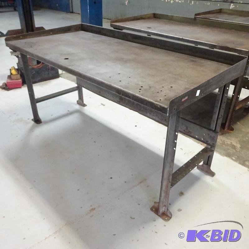 lot 6 image: Heavy Duty Steel Work Bench 73 X 35 X 38...