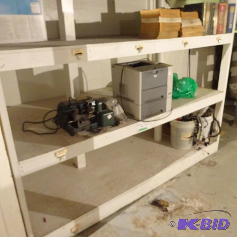 lot 93 image: Wood Shelving Screwed Together Bring Tools Bu...