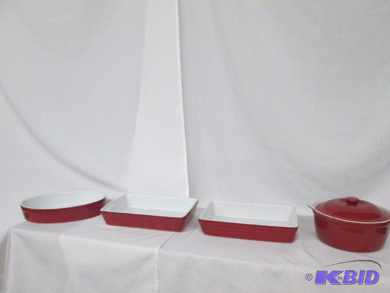 5 Piece Ceramic Ovenware Set - Red