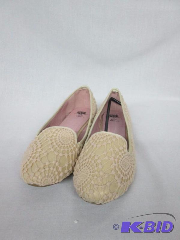 GC Shoes Womens Knit Lace Flat