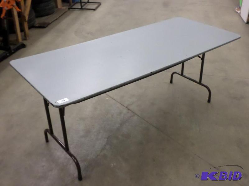 lot 34 image: 30&quotx72" Steel-Framed Folding Table...