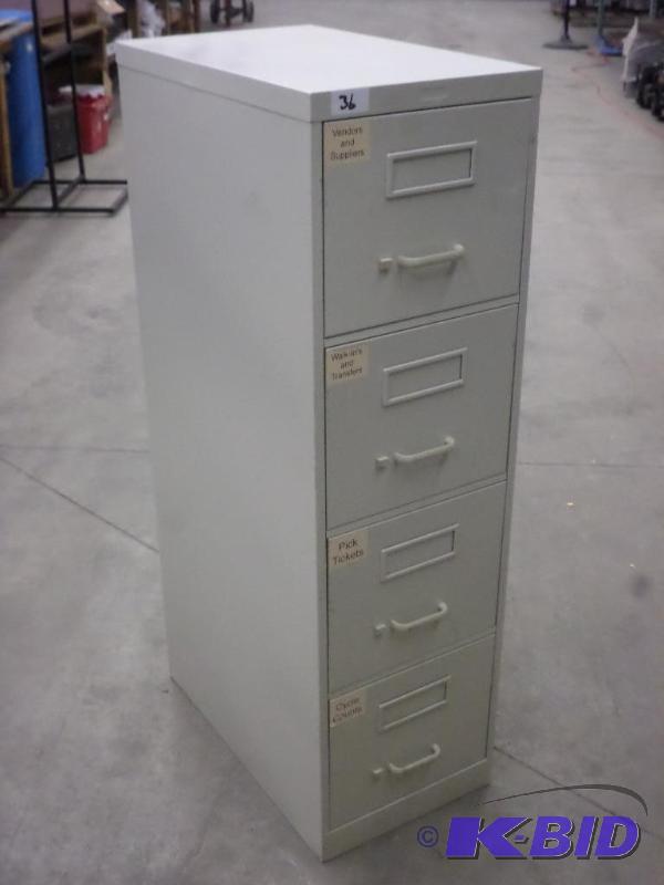 lot 36 image: 4-Drawer Steel File Cabinet...