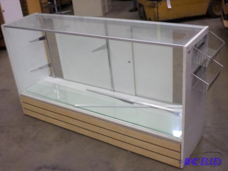 lot 50 image: 18&quotx38&quotx70" Wood-Framed Glass ...