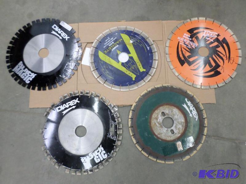 lot 68 image: Lot Of (5) Industrial Stone-Cutting Saw Blade...