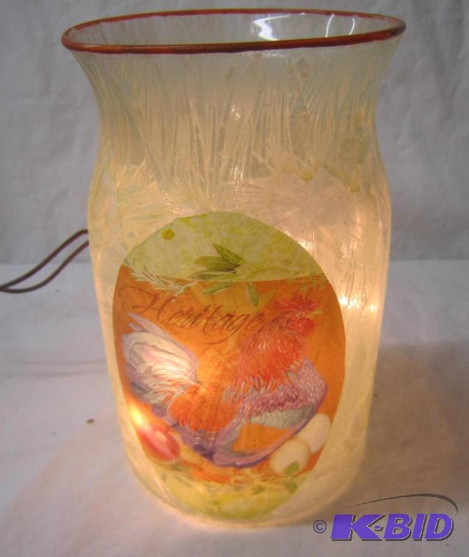 NEW  7 High Lighted Rooster Electric Lamp