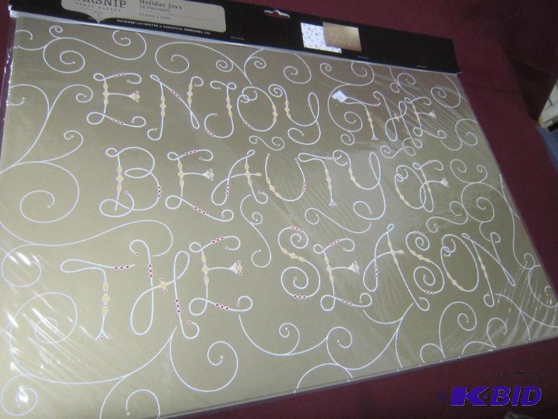 Paper Placemats - Enjoy the Beauty of the Season and other side is snowflakes