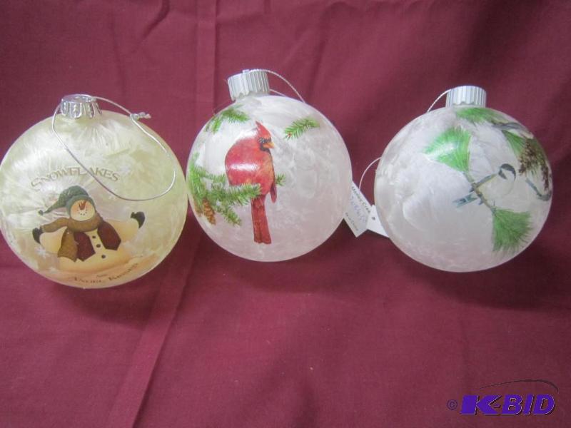 3 Glass Christmas Ornament balls