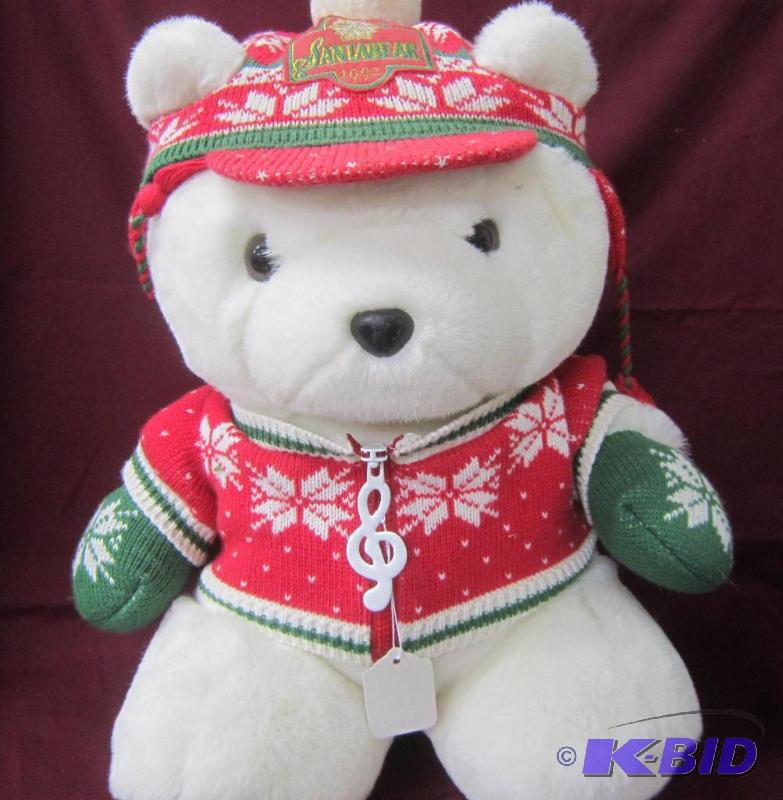 Collectible Christmas Santa Bear - 1992 Music Treble Clef