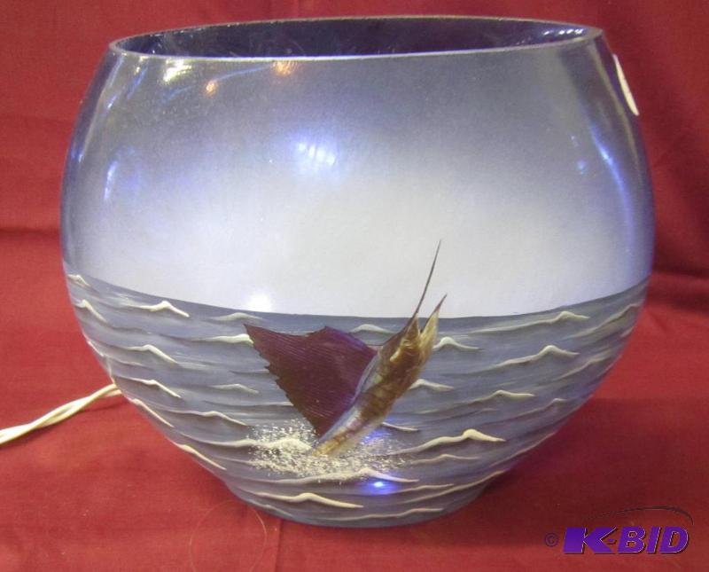 NEW  7 High Lighted Electric Lamp with Swordfish