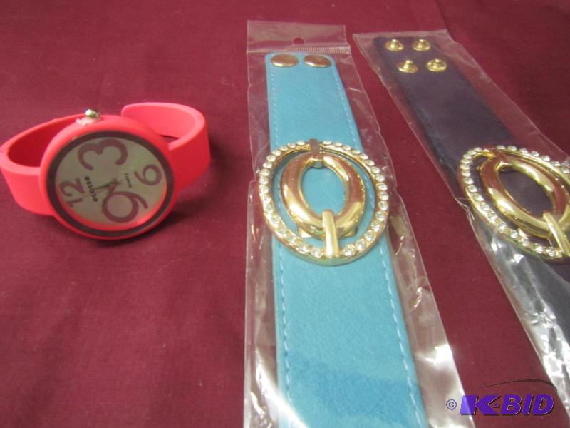 NEW Watch Reddish Pink and 2 Bracelet